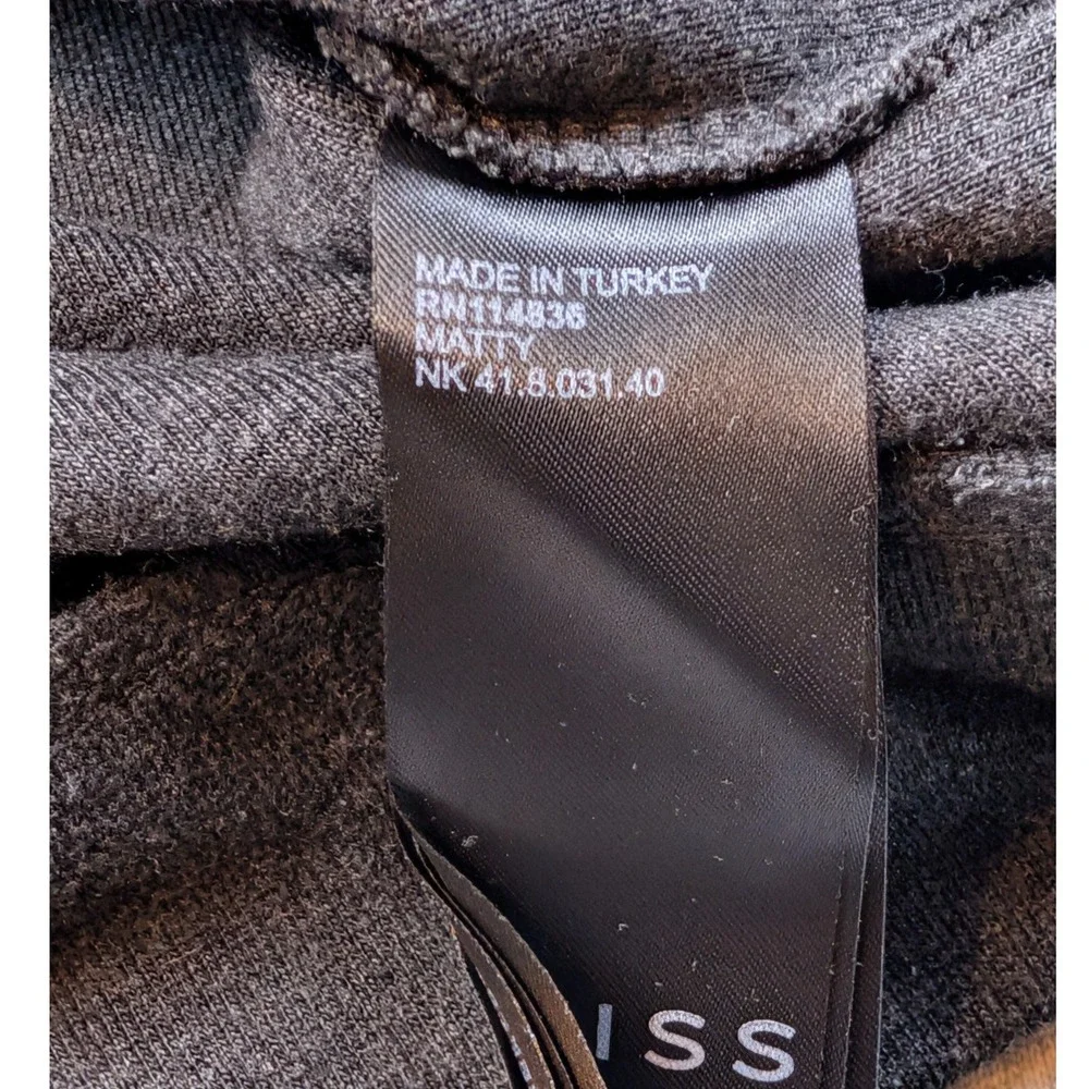 Reiss Matty Mens Charcoal Grey Quarter Zip Pullover Sweatshirt Size L Raglan